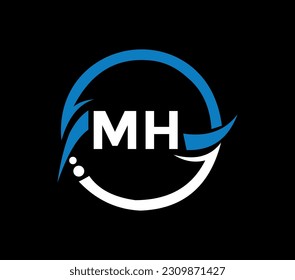 MH letter logo design with a circle shape. MH circle and cube shape logo design. MH monogram, business, real estate logo. MH Logo design with unique and simple design.