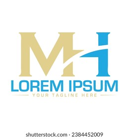 Diseño de logotipo de carta MH Diseño de logotipo creativo y moderno