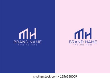 MH letter logo design template elements - vector