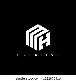 MH Letter Logo Design Template Vector
