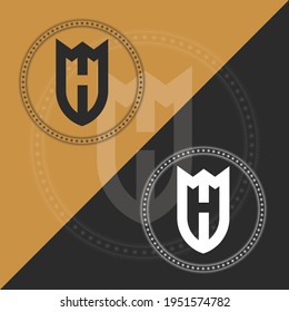 Plantilla de diseño de logotipo de carta MH