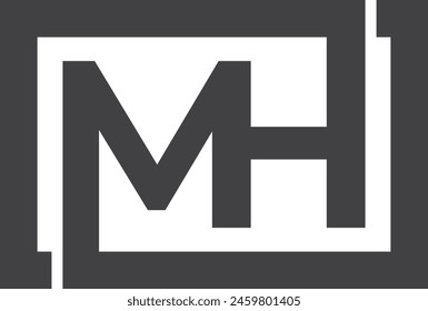 MH letter Logo design Template 