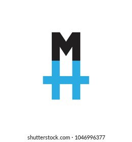 MH letter logo design vector
