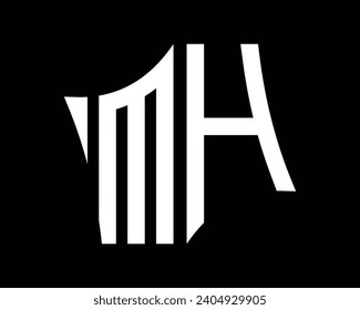 MH letter logo design vector art