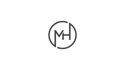 MH Letter Modern Logo Design. MH Logo On White Background Vector Template