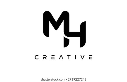 Letra MH Logotipo Monograma para identidade de marca criativa moderna