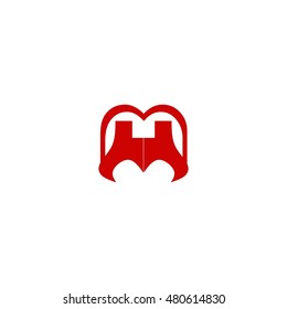 mh letter vector logo