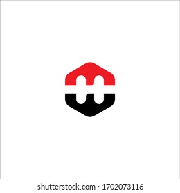 mh letter vector logo brand