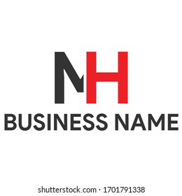 MH letters minimal letter type logo vector for business or website use