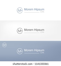 'MH' letters monogram. Simple elegant circle letter logo for branding identity. Vector image.