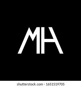 MH logo abstract monogram isolated on black background