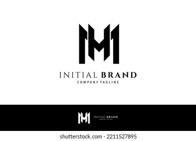 Combinación del logotipo MH de las letras M y H monograma de diseño sencillo para plantilla de negocio