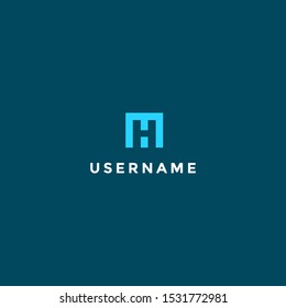 MH Logo design. Smart Mark of letter M and H in modern flat style. Vector graphic element for your company logotype. Male sign for business card. Black background - vector illustration