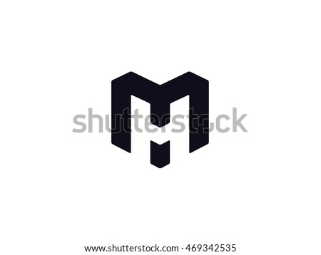 MH Logo design. Smart Mark of letter M and H in modern flat style. Vector graphic element for your company logotype. Male sign for business card. Symbol on white background