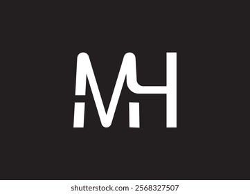 MH Logo Design Template Vector Graphic Branding Element.
