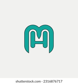MH logo Design Vector graphic element Illustration template
