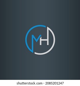 MH logo design. Vector illustration.
