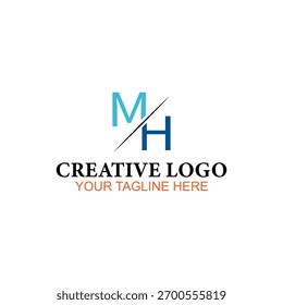design de logotipo MH, logotipo vetorial, design de logotipo ilustração