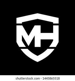 MH logo in shield initial letter design template vector illustration