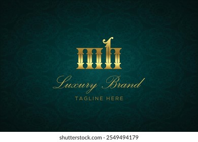 MH LUXURY LETTER LOGO DESIGN. It is a luxury letter monogram logo, this logo is made by combining two letters