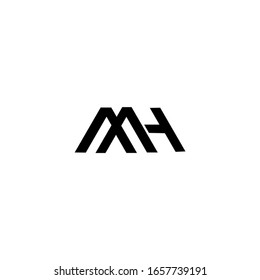 MH M H Letter Initial Logo Design Vector
