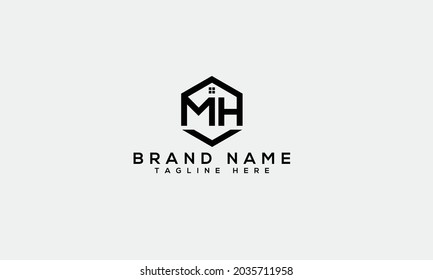 MH m h modern creative alphabet letter logo icon template 