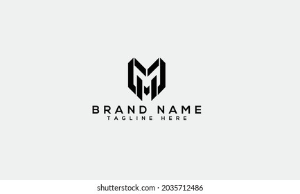 MH m h modern creative alphabet letter logo icon template 