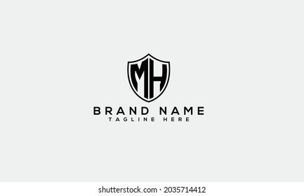 MH m h modern creative alphabet letter logo icon template 