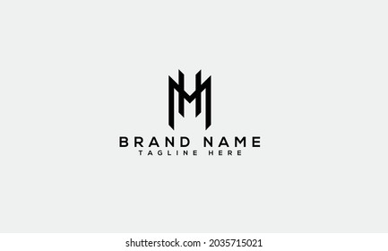 MH m h modern creative alphabet letter logo icon template 