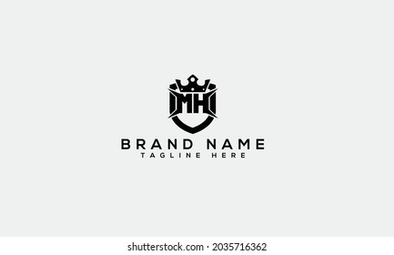 MH m h modern creative alphabet letter logo icon template 