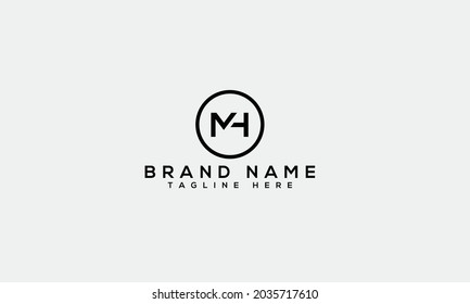 MH m h modern creative alphabet letter logo icon template 