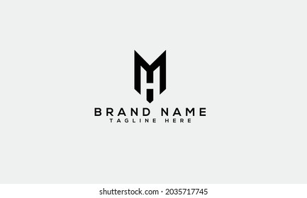 MH m h moderna letra del alfabeto creativa plantilla de icono 
