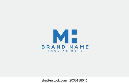 MH m h modern creative alphabet letter logo icon template 