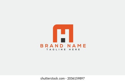 MH m h modern creative alphabet letter logo icon template 