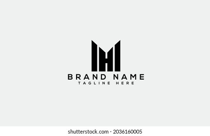 MH m h modern creative alphabet letter logo icon template 