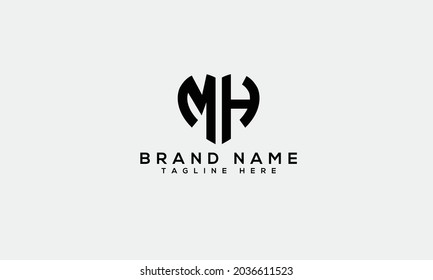 MH m h moderna letra del alfabeto creativa plantilla de icono 