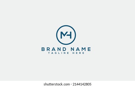MH m h modern creative alphabet letter logo icon template vector design