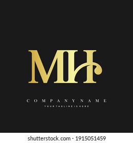 MH Minimal Luxury Initial Logo vector.