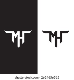 MH Monogram Logo design vector