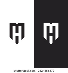 MH Monogram Logo design vector
