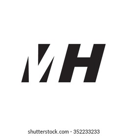 MH negative space letter logo