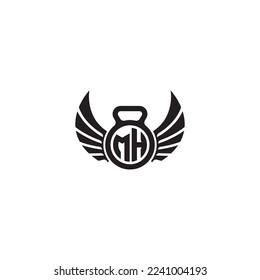 MH simple fitness gym concept in high quality professional design that will print well across any print media