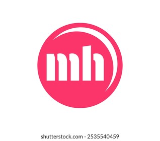 MH sport emblem or team logotype. Ball logo with a combination of Initial letter M and H for balls shop, sports company, training, club badge. Vector illustration.