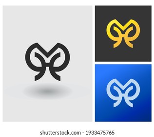 Letra MH o VH logotipo inicial idea de plantilla creativa para la identidad de la empresa, concepto de logotipo de vector de monograma