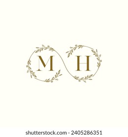 MH wedding infinity in elegant monogram with high quality professional design that will print well
