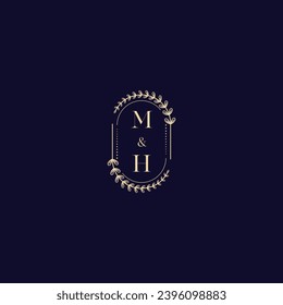 MH wedding initial logo in high quality professional design that will print well across any print media