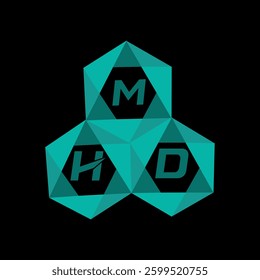 MHD creative minimalist letter logo. MHD unique vector initials alphabet letter logo design
