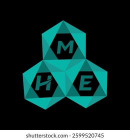 MHE creative minimalist letter logo. MHE unique vector initials alphabet letter logo design
