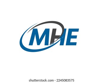 Letra MHE diseño creativo elegante del logo de swoosh