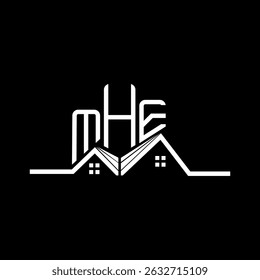 MHE Real State logo design, MHE simple and modern logo. MHE luxurious alphabet design  